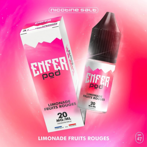 E-liquide sel Limonade Fruits Rouges de chez Enfer pod vape 47.