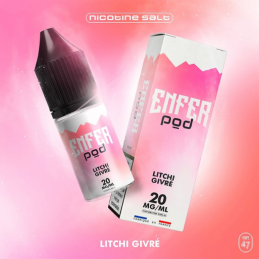 E-liquide sel Litchi Givré de chez Enfer pod vape 47.